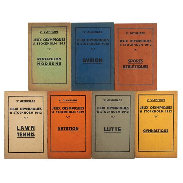 Stockholm 1912 Olympics Lot of (7) Regulation Booklets