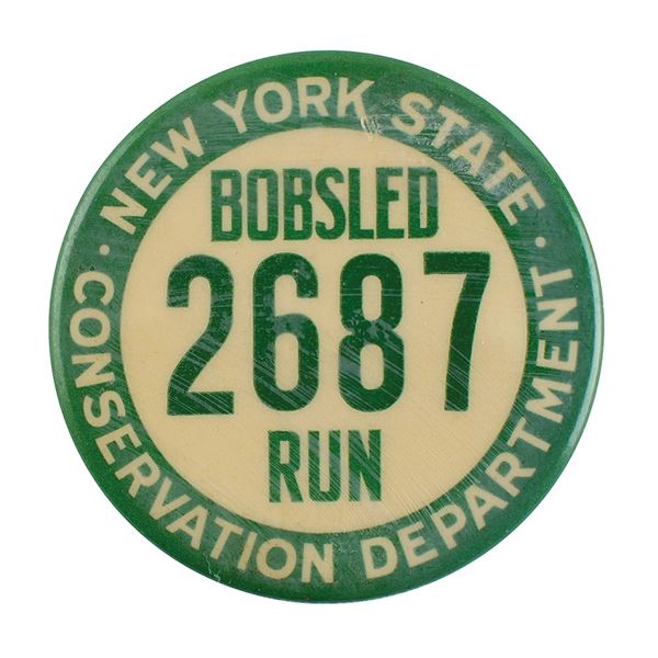 Lake Placid 1932 Winter Olympics Bobsled Waiver Button