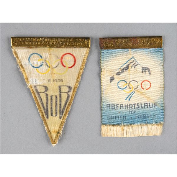 Garmisch 1936 Winter Olympics (2) Silk Tickets