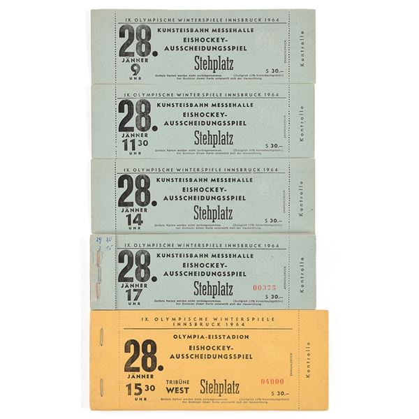 Innsbruck 1964 Winter Olympics Ice Hockey Ticket Books
