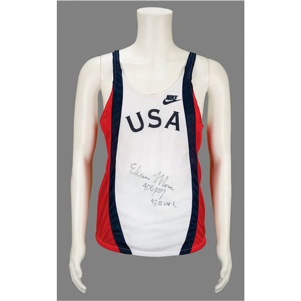 Edwin Moses Signed Team USA Singlet