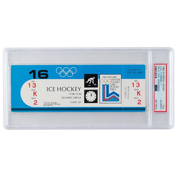 Lake Placid 1980 Winter Olympics USA Hockey Ticket