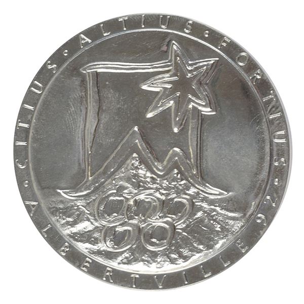 Albertville 1992 Winter Chrome-Plated Steel Olympics Participation Medal
