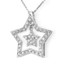 CERTIFIED 0.58ctw DIAMOND STAR PENDANT WHITE GOLD 14KT