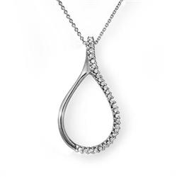 OVERSTOCK 0.33ctw DIAMOND LOOP PENDANT 14KT WHITE GOLD