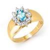 Image 1 : OVERSTOCK CERTIFIED .50 ctw BLUE TOPAZ RING YELLOW GOLD