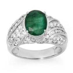 MEN'S RING 5.25ctw CERTIFIED EMERALD & DIAMOND 14K