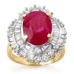 OVERSTOCK 6.15ctw CERTIFIED RUBY & DIAMOND RING GOLD