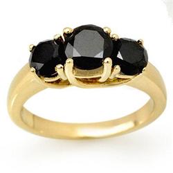 OVERSTOCK 2.5ct THREE-STONE BLACK DIAMOND RING 14K GOLD