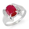 Image 1 : CERTIFIED 3.12 ctw RUBY & DIAMOND RING 14KT WHITE GOLD