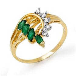 ACA CERTIFIED .55ctw EMERALD & DIAMOND LADIES RING GOLD