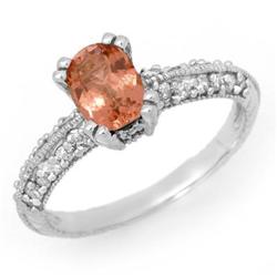 CERTIFIED 1.55ctw PINK TOURMALINE & DIAMOND RING GOLD