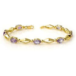 OVERSTOCK 6.0ctw TANZANITE LADIES BRACELET YELLOW GOLD