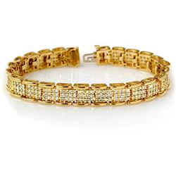 CERTIFIED 7.00ctw DIAMOND TENNIS BRACELET YELLOW GOLD