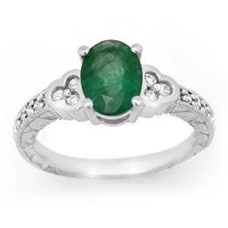 OVERSTOCK 2.29ctw EMERALD DIAMOND RING 14KT WHITE GOLD