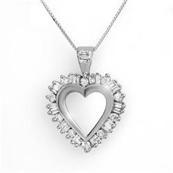 OVERSTOCK 1.50ctw DIAMOND HEART PENDANT 14KT WHITE GOLD