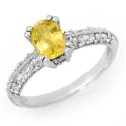 CERTIFIED 2.0ctw YELLOW SAPPHIRE & DIAMOND RING GOLD