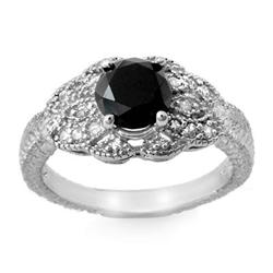 ACA CERTIFIED 1.75CT WHITE/BLACK DIAMOND RING 14KT GOLD