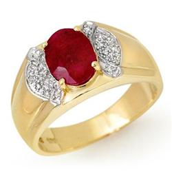 ACA OVERSTOCK 2.75 ctw RUBY & DIAMOND MEN'S RING GOLD