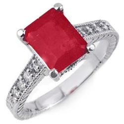 CERTIFIED 2.35ctw RUBELLITE & DIAMOND RING WHITE GOLD