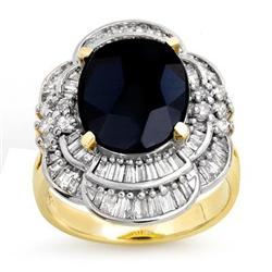 OVERSTOCK 7.85ct CERTIFIED SAPPHIRE & DIAMOND RING GOLD