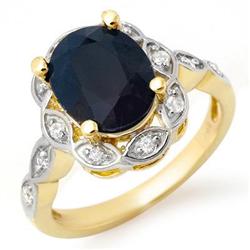 ACA CERTIFIED 4.15ctw DIAMOND & SAPPHIRE RING 14KT GOLD