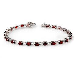 ACA CERTIFIED 9.20ctw GARNET LADIES BRACELET WHITE GOLD