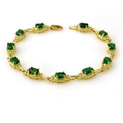 OVERSTOCK 6.10ctw EMERALD LADIES BRACELET YELLOW GOLD