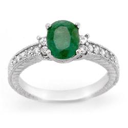 OVERSTOCK 2.14ctw EMERALD DIAMOND RING 14KT WHITE GOLD