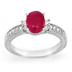 OVERSTOCK 2.31ctw RUBY & DIAMOND RING 14KT WHITE GOLD