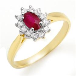 CERTIFIED .51ctw RUBY & DIAMOND LADIES RING YELLOW GOLD