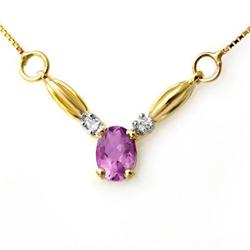 CERTIFIED 1.30ctw AMETHYST & DIAMOND NECKLACE GOLD