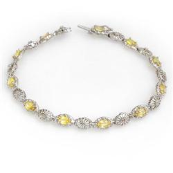 RARE 3.42ctw YELLOW SAPPHIRE & DIAMOND BRACELET GOLD