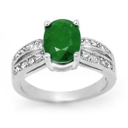 ACA OVERSTOCK 2.92ctw EMERALD & DIAMOND RING 14KT GOLD