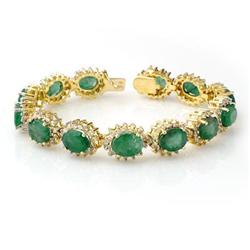 CERTIFIED 30.05ct EMERALD & DIAMOND BRACELET 14KY GOLD