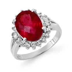 CERTIFIED 3.56ctw DIAMOND & RUBELLITE RING WHITE GOLD