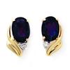 Image 1 : CERTIFIED 1.20 ctw SAPPHIRE & DIAMOND EARRINGS GOLD