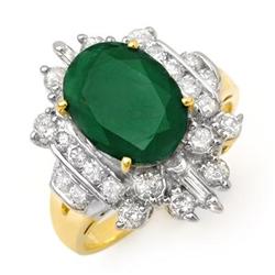 CERTIFIED 4.0ct EMERALD & DIAMOND RING 14KT YELLOW GOLD