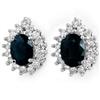 Image 1 : CERTIFIED 3.87ctw SAPPHIRE &DIAMOND EARRINGS  14KW GOLD