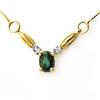 Image 1 : CERTIFIED 1.30ct EMERALD & DIAMOND NECKLACE YELLOW GOLD