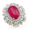 Image 1 : ACA CERTIFIED 12.16ct RUBY & DIAMOND RING 14KY GOLD