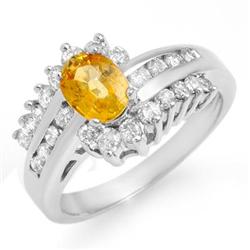 CERTIFIED 1.77ctw YELLOW SAPPHIRE & DIAMOND RING GOLD