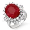 Image 1 : OVERSTOCK 6.30ctw RUBY & DIAMOND RING 14KT WHITE GOLD