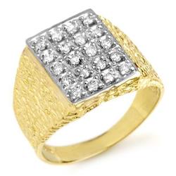 FAMOUS BRAND 0.50ctw DIAMOND MEN'S RING YELLOW GOLD