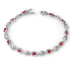 OVERSTOCK 4.17ctw RUBY & DIAMOND TENNIS BRACELET GOLD