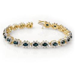 CERTIFIED 12.0ctw SAPPHIRE & DIAMOND BRACELET 14KT GOLD