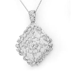 CERTIFIED 1.25ctw DIAMOND PENDANT WHITE GOLD 14KT