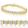 Image 1 : CERTIFIED 8.0ct DIAMOND TENNIS BRACELET 14K YELLOW GOLD