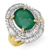 Image 1 : ACA CERTIFIED 5.95ctw EMERALD & DIAMOND RING 14KT GOLD