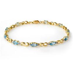 CERTIFIED 2.76 ctw B. TOPAZ & DIAMOND BRACELET GOLD